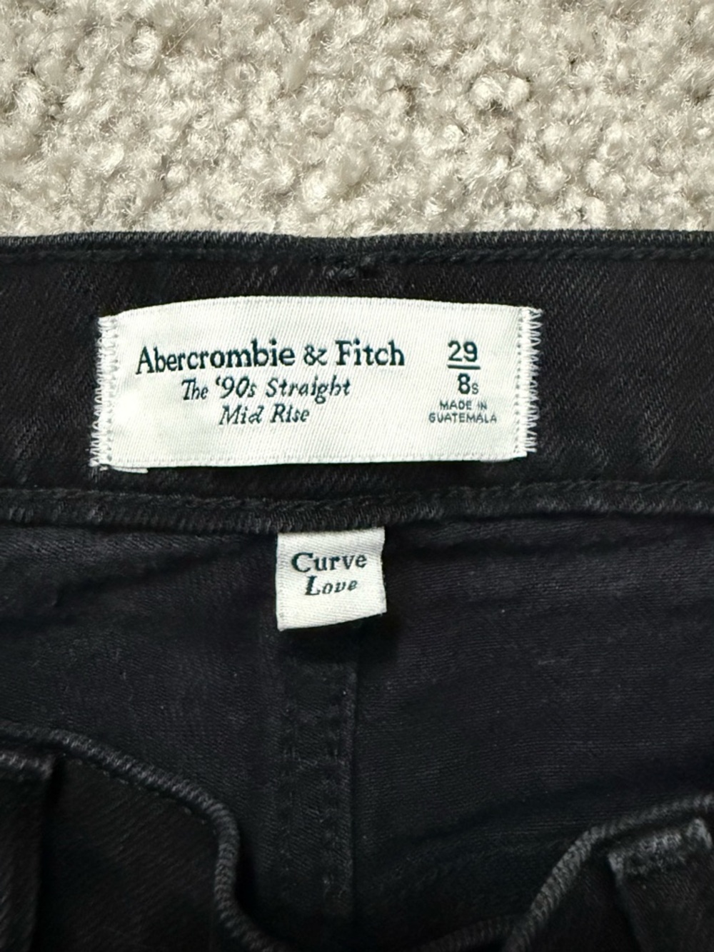 Abercrombie & Fitch Black '90s Straight Mid Rise Jeans